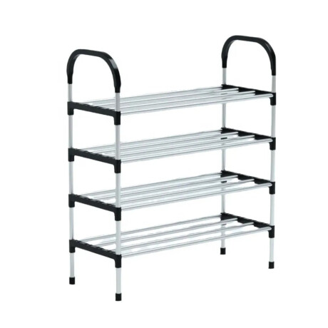 Organizador Zapatero Acero Multiuso 4 Niveles Liviano Plata/negro