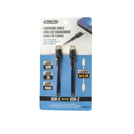 Cable USB-C a USB-C negro