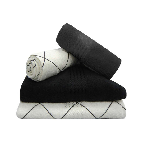 Set X 4 Toallas Prisma Dohler Estampadas Orion/Negro