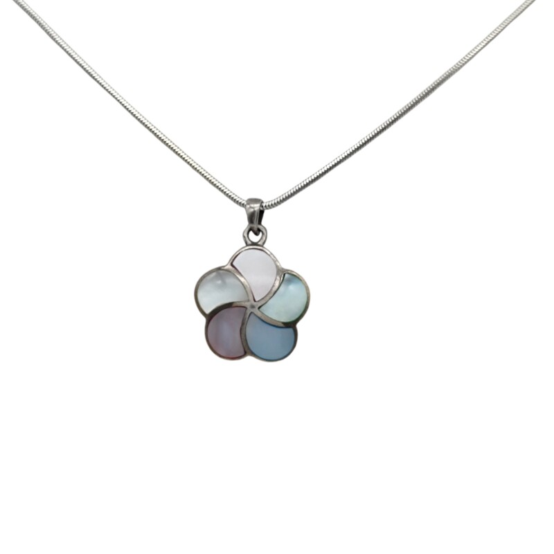 Dije Colgante Flor- Plata 925-Nacar-CP4064 conpiedra