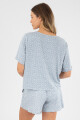 Pijama milena con short Gris