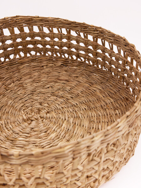 BANDEJA REDONDA TEJIDA MARRON