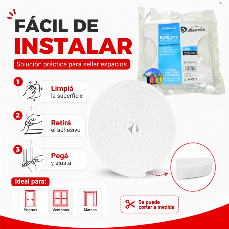 Burlete 15 x 6 mts BLANCO