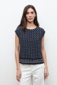 Blusa estampa Paisley azul marino
