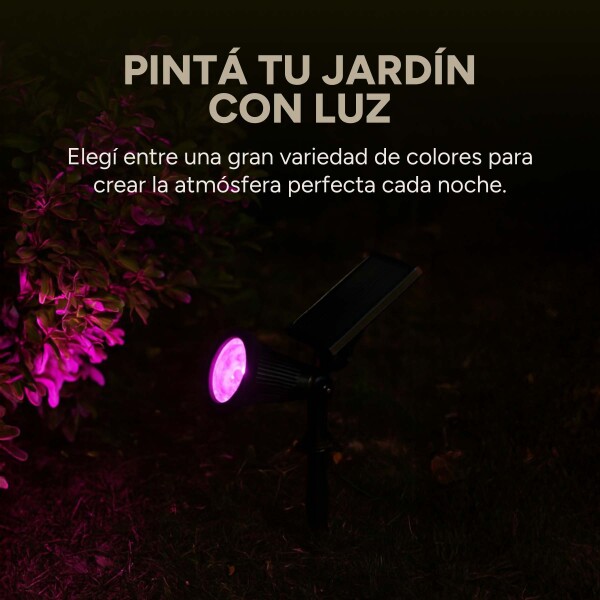 Foco Estaca Amurable x6 Luz Led Solar RGB Colores Jardin Foco Estaca Amurable x6 Luz Led Solar RGB Colores Jardin