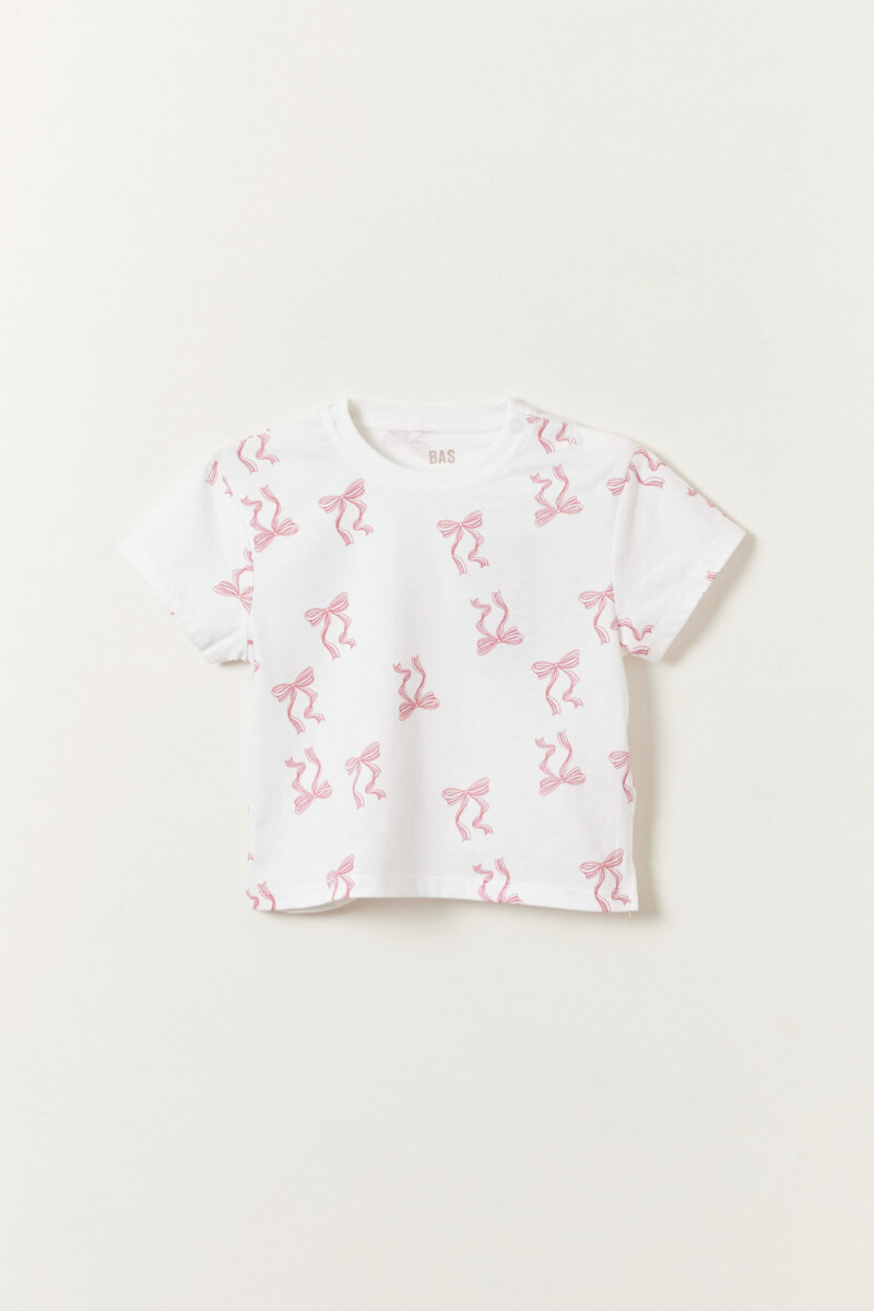 Remera estampada - Moñas Blanco 