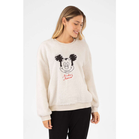 Sweater sherpa mickey Beige