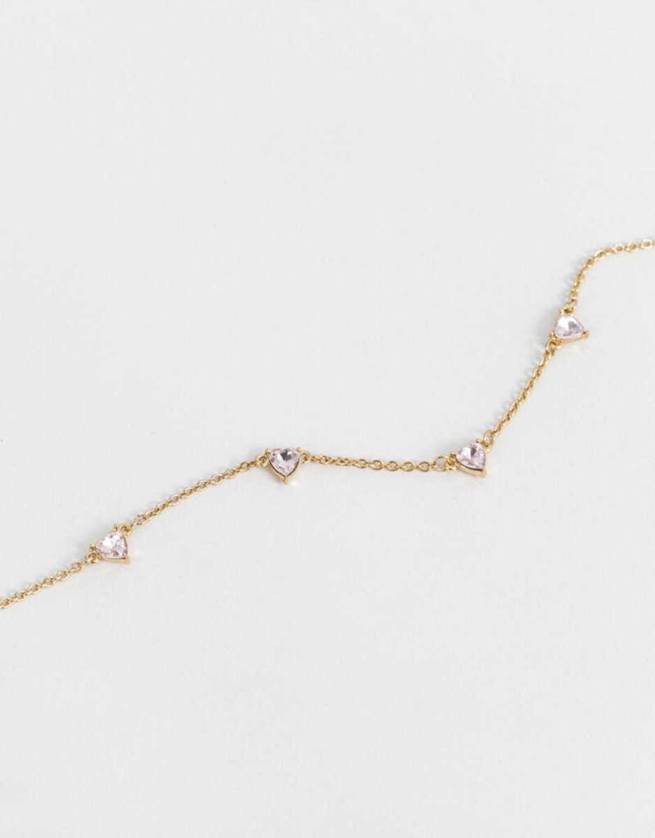 Collar Corto Con Strass - Dorado 