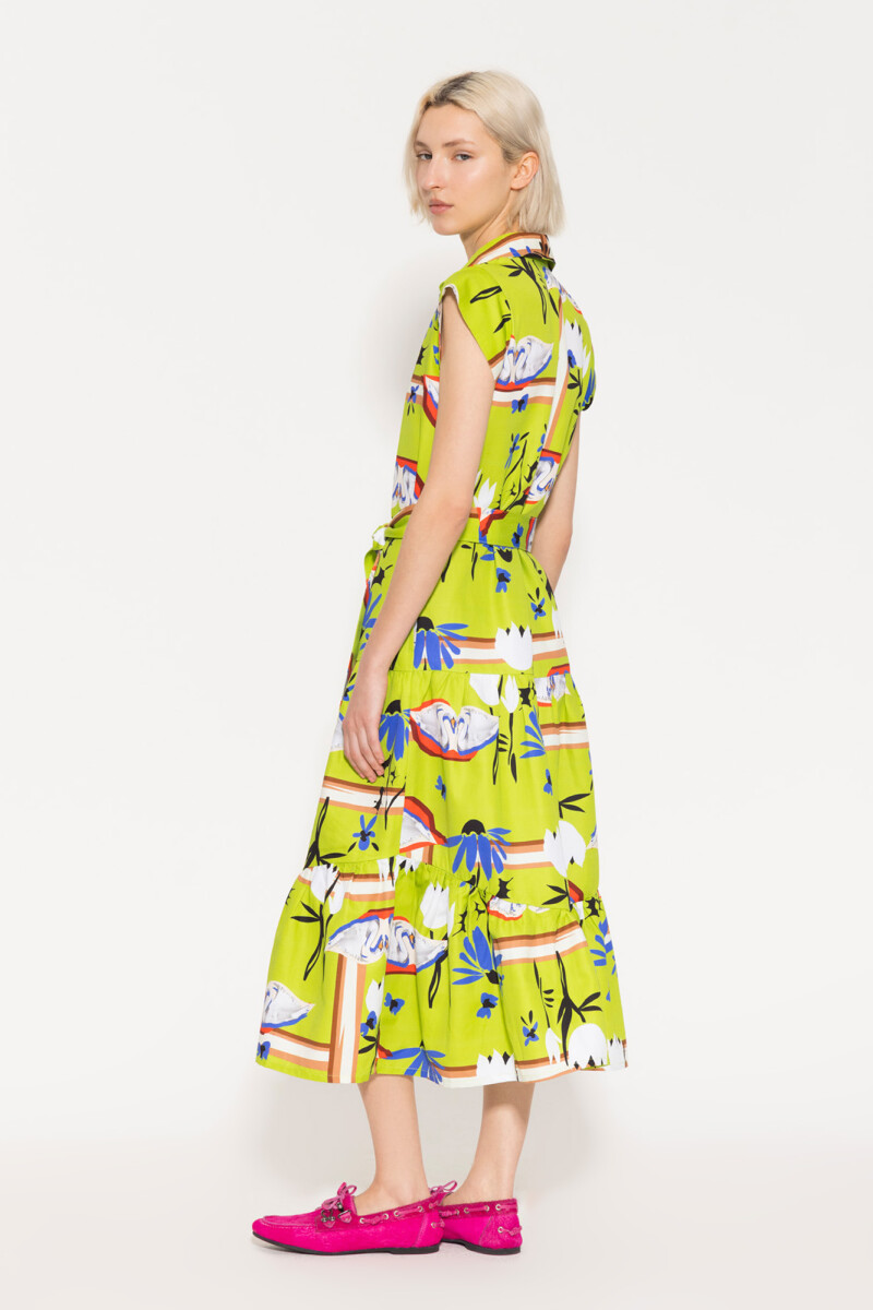 VESTIDO CISNES Verde Manzana