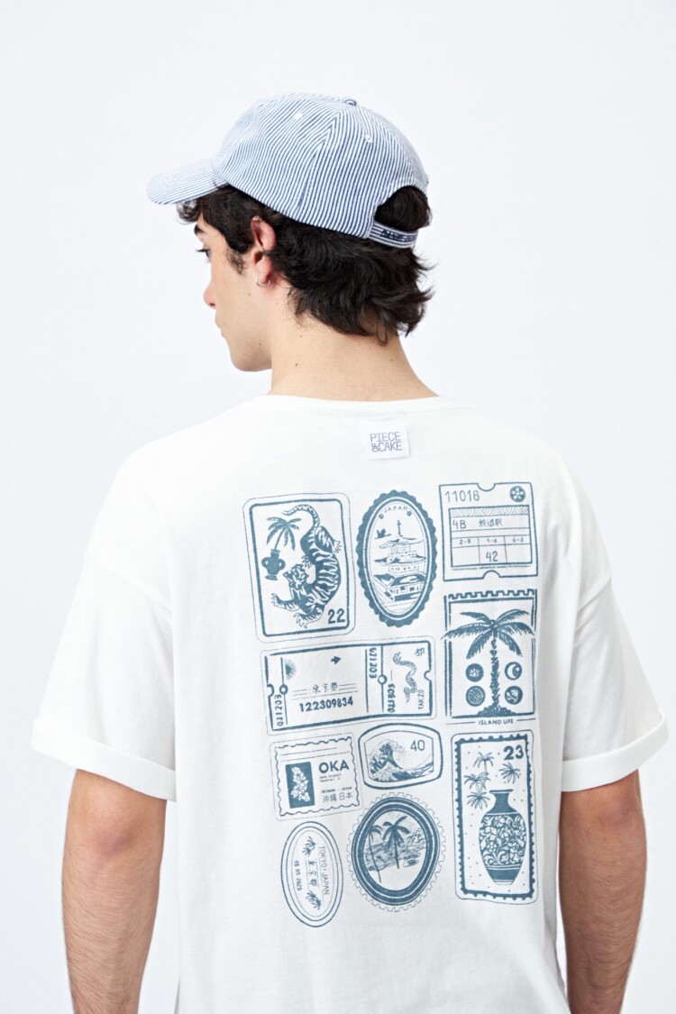 REMERA POSTCARD Blanco