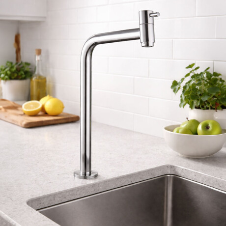 Grifo De Cocina De Mesada Solo Agua Fria Bronce Cromado 000