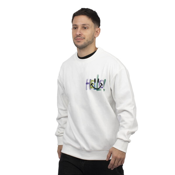 BUZOS ACTIVE HODDIE CON ESTAMPA Unisex - XC02 Blanco