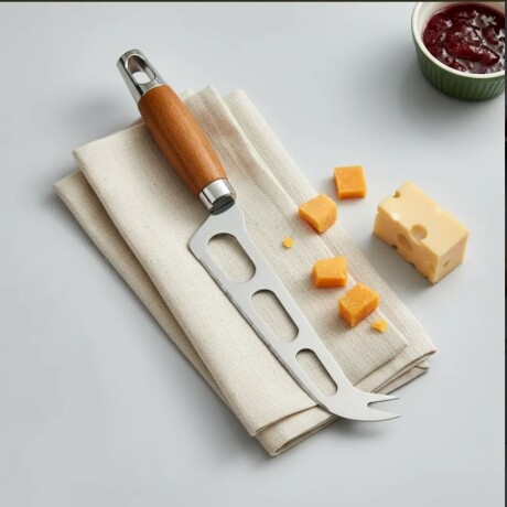 Cuchillo para Queso de Acero Inoxidable con Mango de Madera 28.5cm Cuchillo para Queso de Acero Inoxidable con Mango de Madera 28.5cm