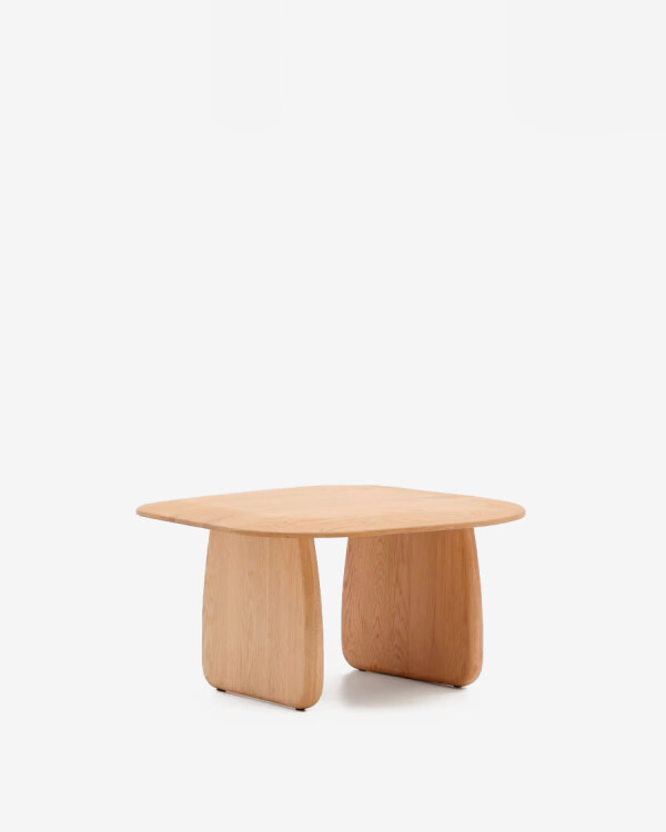 Mesa auxiliar Pirita de madera maciza de roble con acabado natural 70,6 x 70 cm FSC 100%