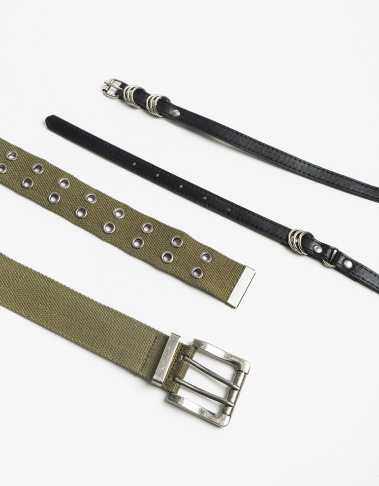 Cinturones y Fajas Set De Cinturones - Combinacion Bicolor