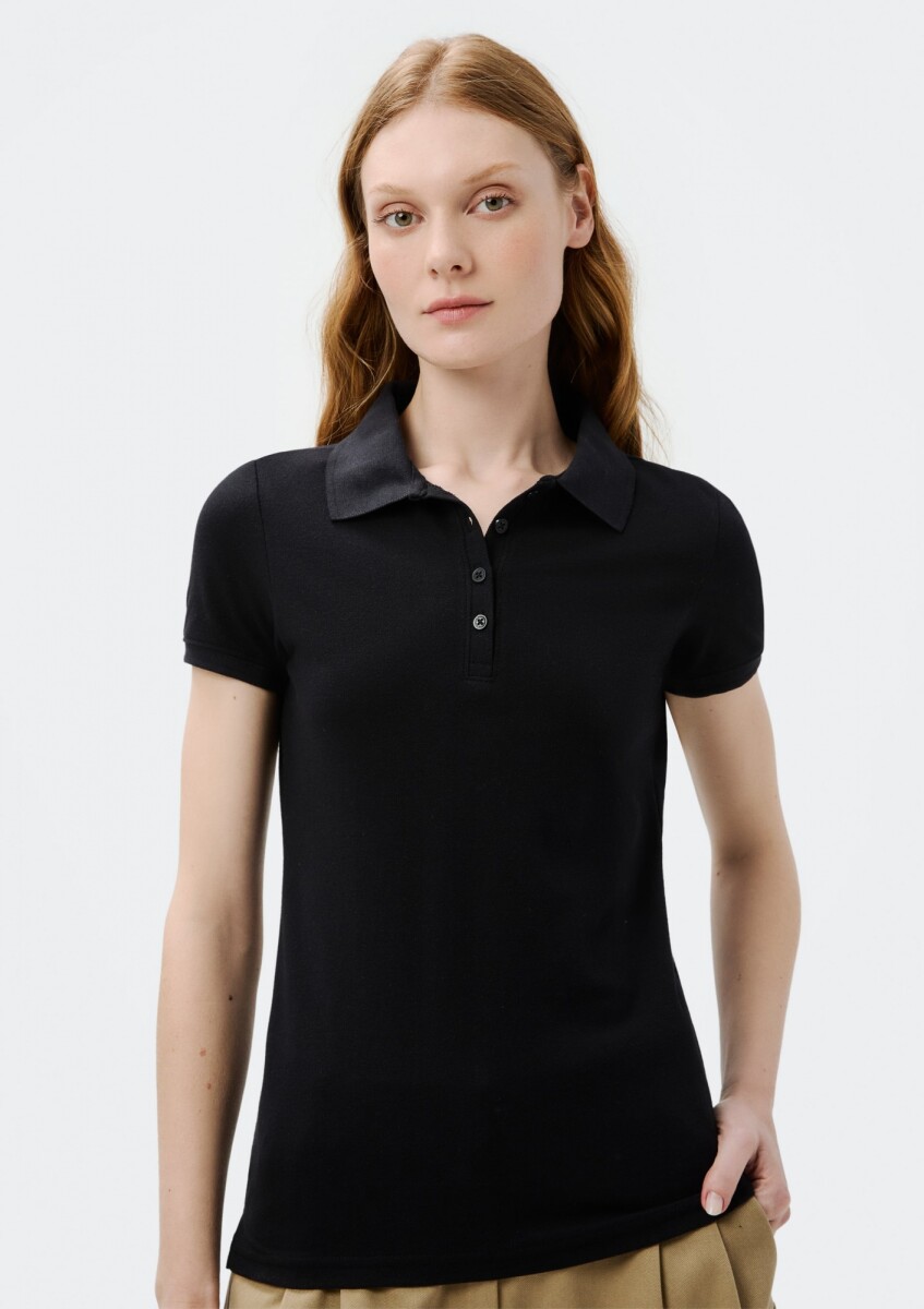 CAMISA POLO MM FEM - PRETO ESCURO 