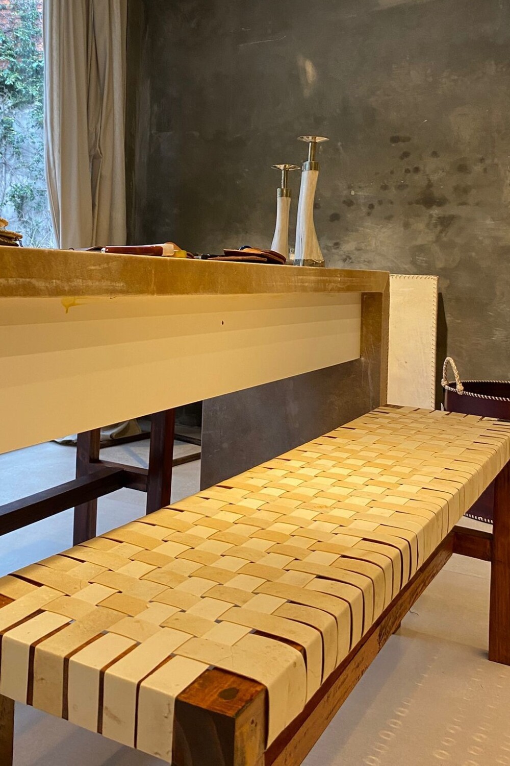 Banqueta Lonja Trenzada lonja clara