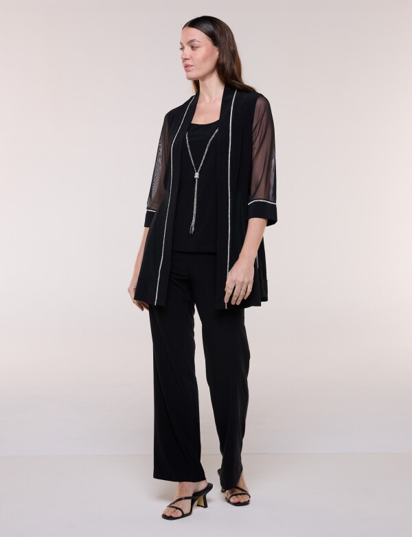 Set Chaqueta Gasa & Pantalón NEGRO