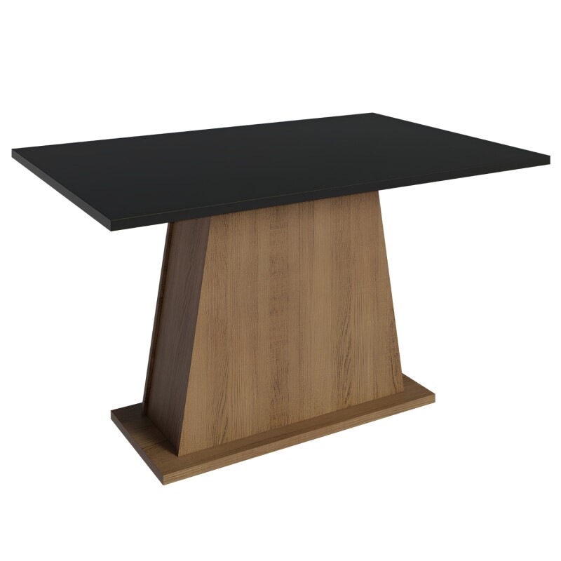 Juego Comedor Lumax Mesa Rustic Negra + 4 Sillas Fiona Crema