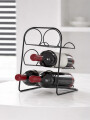 SOPORTE METAL BOTELLAS VINO 6 ESPACIOS NEGRO
