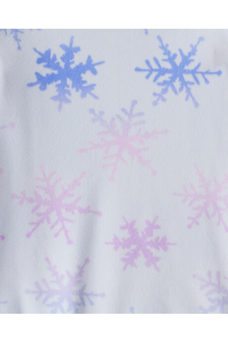 Pijama dos piezas de micropolar, remera y pantalón, diseño copos de nieve Sin color