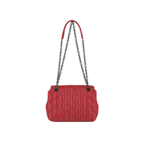 Longchamp -Cartera de cuero con solapa, Brioche Rojo