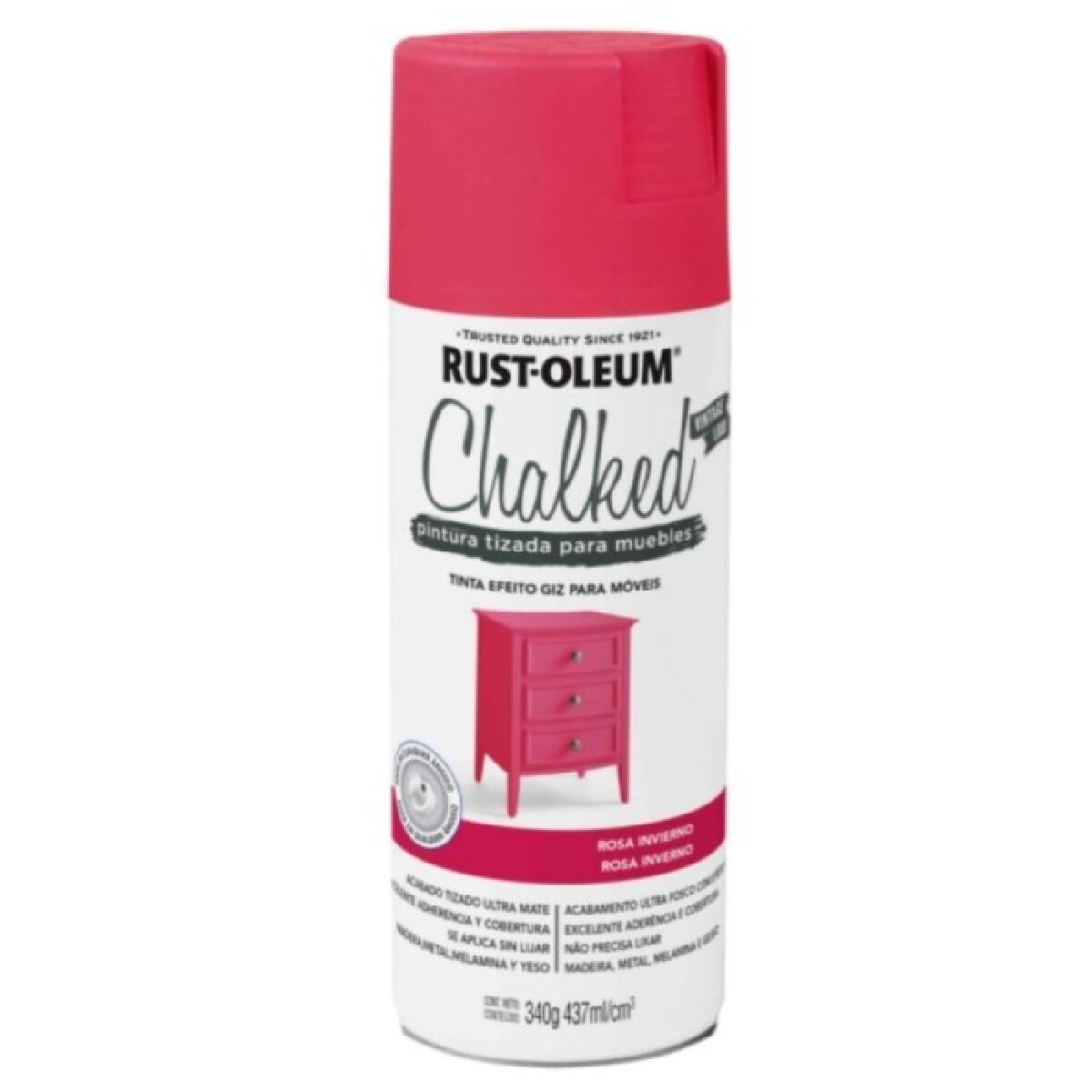 Esmalte Aerosol Tizado 340Gr - Blanco Lino Rust Oleum - Rosa Invierno Rust Oleum 