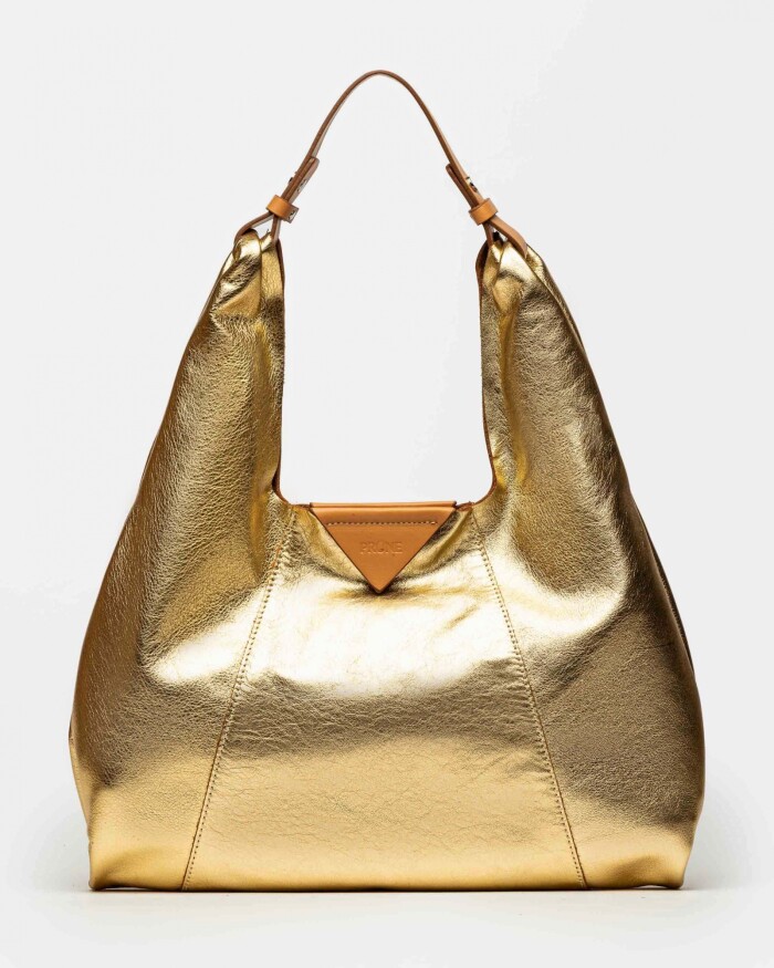Cartera al hombro The Shopping en cuero graneado metalizado Metalizado