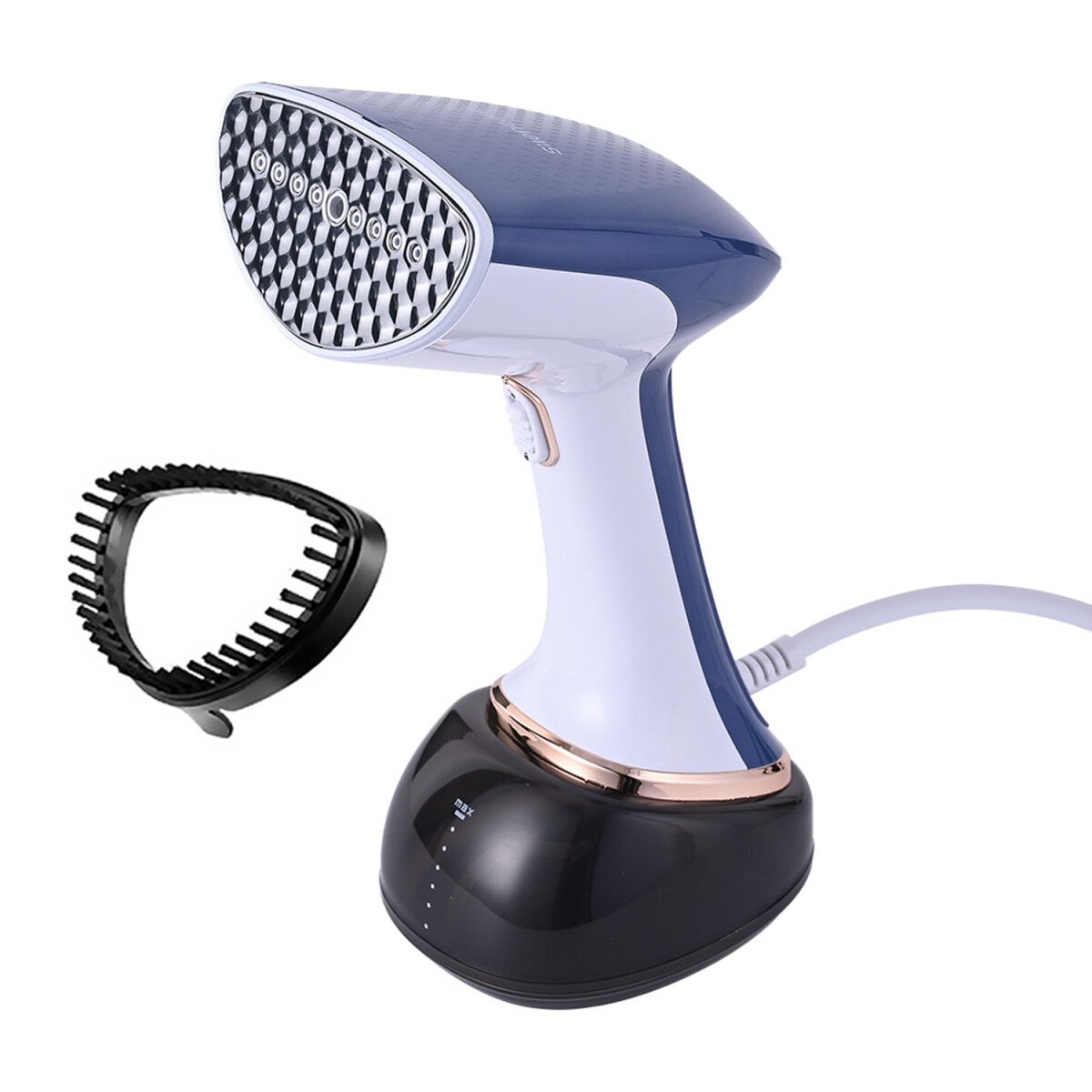 Plancha A Vapor De Mano 1500W Vertical Ropa Cortinas Tapices - Blanco/azul 