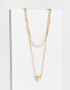 Collares Cortos Metal Collar Layer Bañado En Oro - Dorado