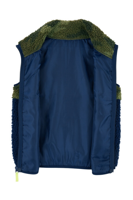 Chaleco de sherpa, diseño camuflado. Talles 6-8 Sin color