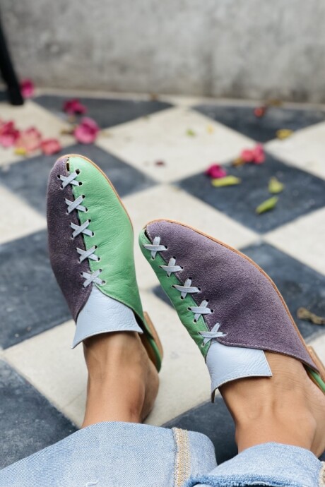 Suela shoe Verde y Violeta