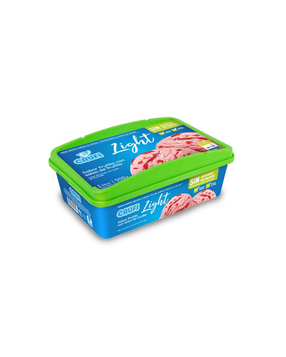 HELADO DE FRUTILLA CON SALSA DE FRUTILLA 1L CRUFI 