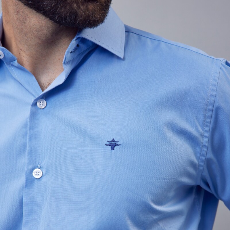 Camisa Luxury Celeste oscuro