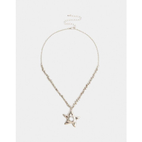 Collar Con Dije De Estrella Plateado