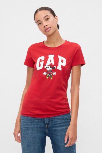 Remera Logo Gap Minnie Mujer Sp Dis Fam Red