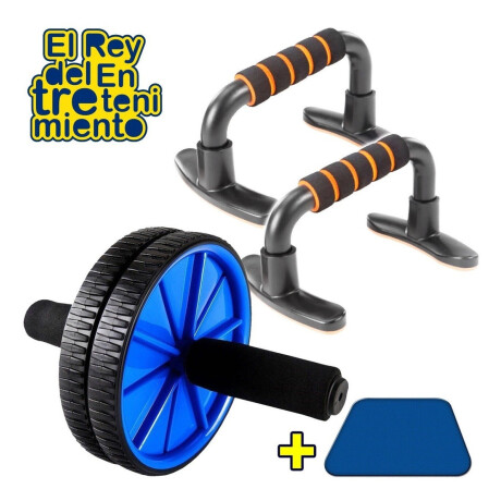 Push Up Barras P/ Flexión + Rueda Abdominal Alfombra Cmb000141