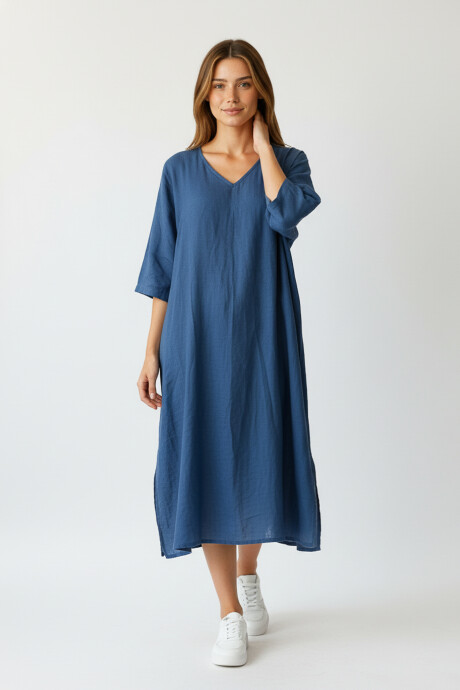 Vestido Judhit Azul Grisaceo