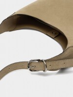 Bolso De Hombro De Piel Serraje camel