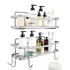 Estante Organizador Baño Ducha Set X2 Adhesivo Con Ganchos Imback Color Plateado Estante Organizador Baño Ducha Set X2 Adhesivo Con Ganchos Imback Color Plateado