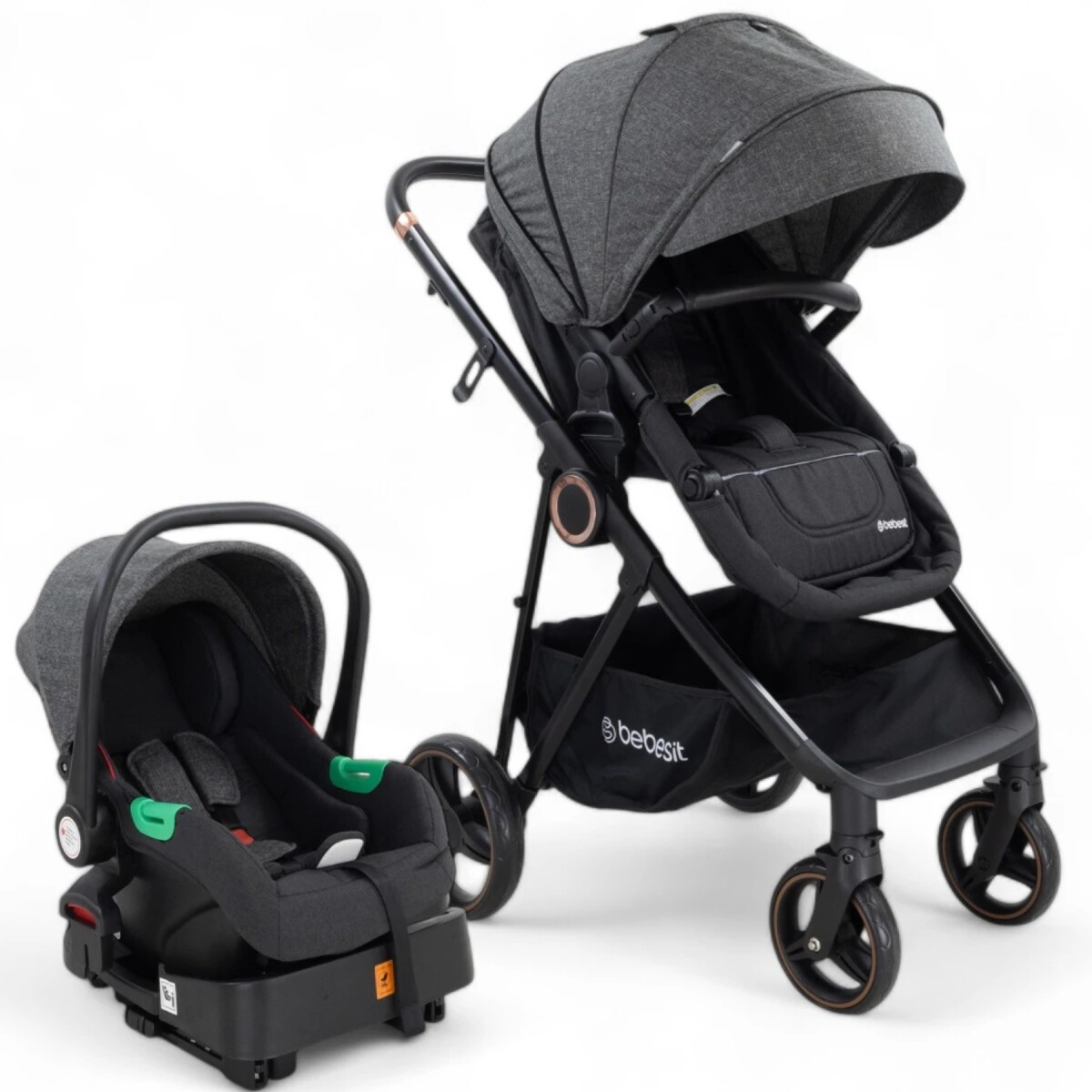 Cosmos Travel System Deluxe Isize + Base Isofix Bebesit Negro 