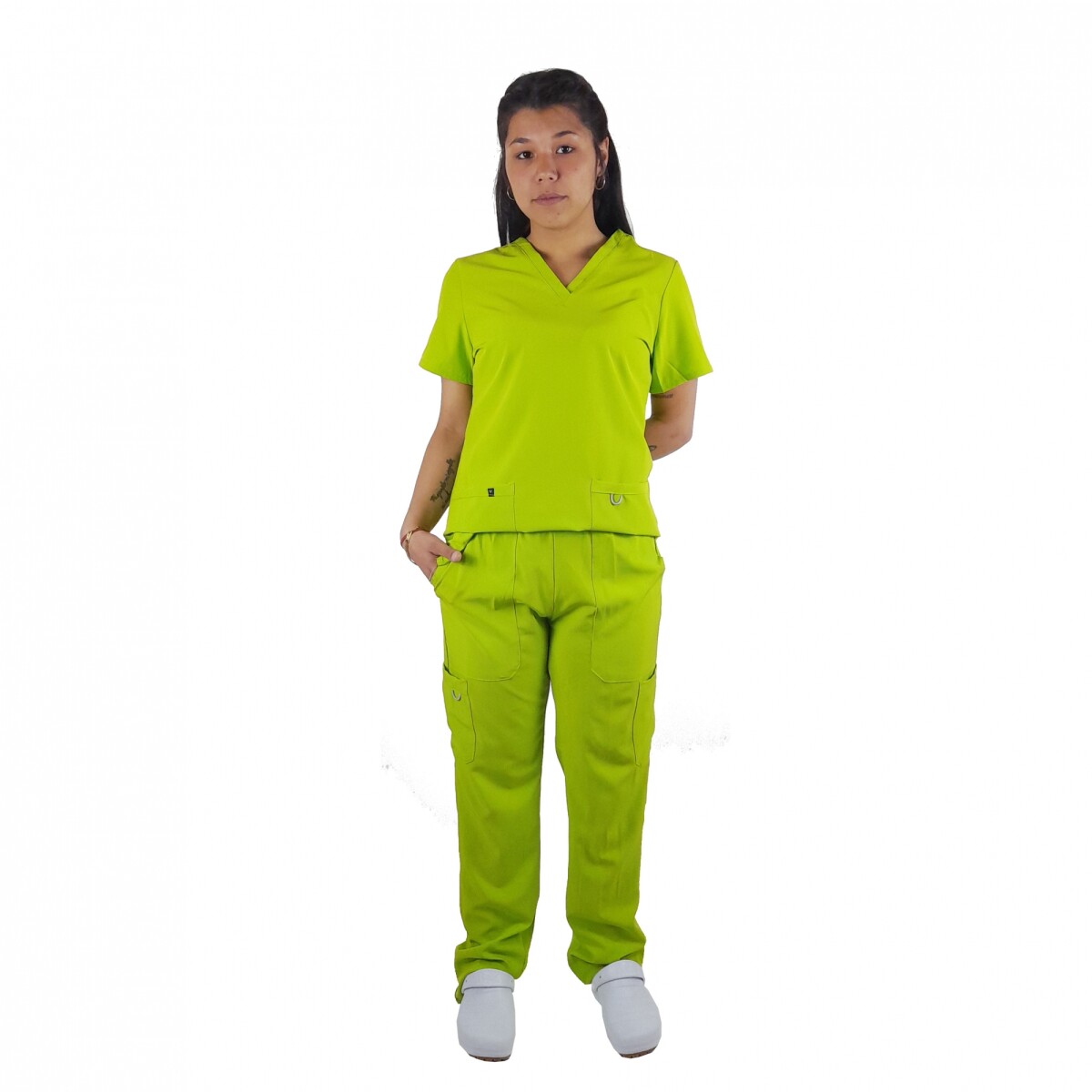 Set Médico Elastizado Dama 2 Piezas - Verde Lima 