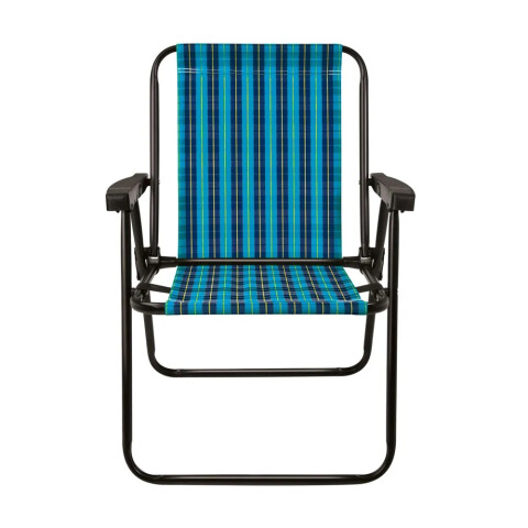 SILLA PLEGABLE ALTA CUADROS ACERO MOR 2052 AZUL SILLA PLEGABLE ALTA CUADROS ACERO MOR 2052 AZUL