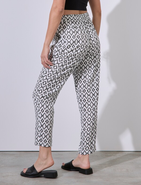 Pantalon Printed BLANCO/NEGRO