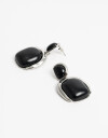 Aros Colgantes Cortos Resina Aros Colgantes Cortos Black Resin - Negro