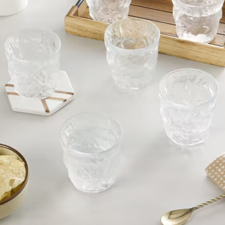 Vaso de vidrio textura piedra 300ml Sc