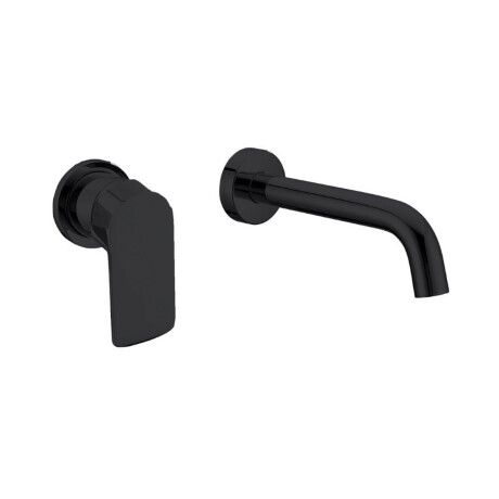 Griferia Lavatorio Pared En Laton Negro Mate - Serie Alassio Ii NEGRO