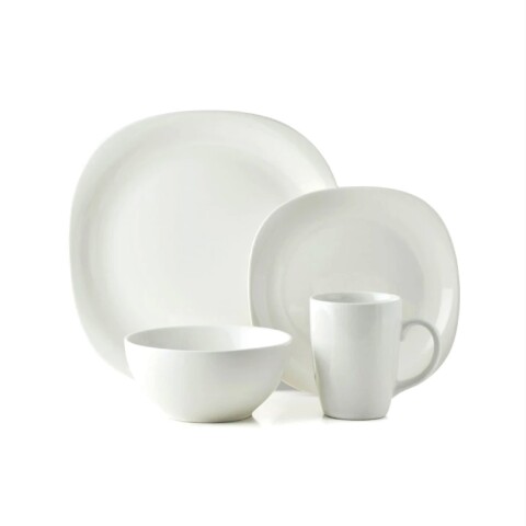 SET 16 PIEZAS STONEWARE D26.5-19.5-15/330ML QUADRO WHITE THOMSON SET 16 PIEZAS STONEWARE D26.5-19.5-15/330ML QUADRO WHITE THOMSON