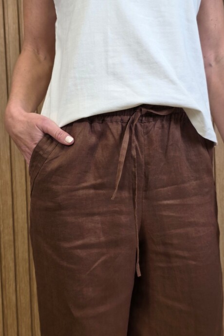 Pantalón Tulum Puro Lino Chocolate