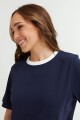 Remera cuello contratono AZUL MARINO